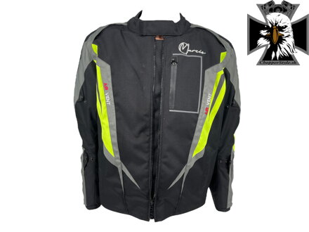Murcio - Ride pánska textilná motocyklová bunda čierna /reflexná žltá