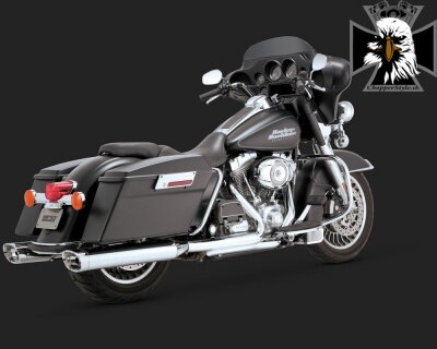 Chrómovaný Vance & Hines výfuk EC MONSTER OVAL SLIP-ONS pre Harley-Davidson