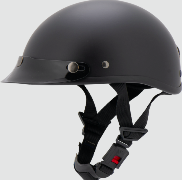 Braincap Retro motorkárska helma Braincap - matná čierna , Veľkosť M