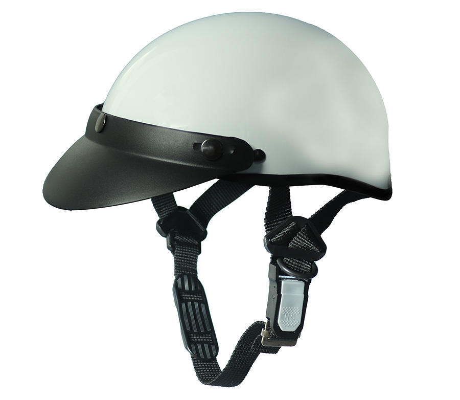 Braincap Retro motorkárska helma Braincap - lesklá biela