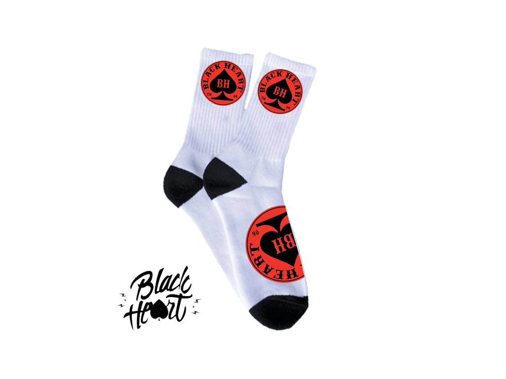 Black Heart Black Heart - Motorkárske ponožky RED ACE - biele, Veľkosť 10-11