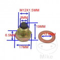 Magnetická olejová výpustná skrutka JMP M12X1.50 s tesniacim krúžkom pre Kawasaki Vulcan 2000 2004-2010