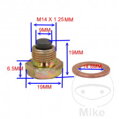 Magnetická olejová výpustná skrutka JMP M14X1.25 s tesniacim krúžkom pre Suzuki Intruder M1500 2009-2011