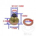 Magnetická olejová výpustná skrutka JMP M12X1.50 s tesniacim krúžkom pre Kawasaki Vulcan VN800 1995-2006