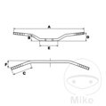 Oceľové riadidlo chrómové 22 mm TRW MYSTIC pre Yamaha Virago XV535 1988-2000