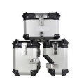 Sada hliníkových kufrov na motocykel - 35L + 32L/38L - strieborné