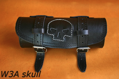 Kožená predná rolka na motocykle (W3A - Skull) - čierna smrtka