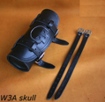 Kožená predná rolka na motocykle (W3A - Skull) - čierna smrtka