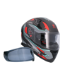 Shiro - Katana sharp integrovaná / uzavretá helma na motocykel - metalická sivá