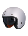 Shiro - Dallas retro otvorená motocyklová helma - matná strieborná