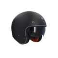 Shiro - Dallas retro otvorená motocyklová helma - matná čierna