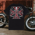 Pánske motorkárske tričko BLACK HEART CROSS  