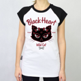 Dámske motorkárske tričko BLACK HEART WILD CAT