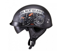 Retro helma W-TEC Black Heart Rednut motorcycle - matná čierna