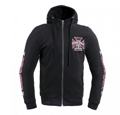 Pánska kevlárová mikina na moto W-TEC Black Heart Kustom Kulture Hoodie - čierna