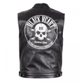 Kožená motorkárska vesta W-TEC RUMBLER - Black - veľkosť M