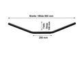 Oceľové riadidlá DRAG STYLE WIDE 25mm (1 