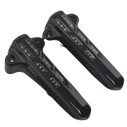 LED svetlá na predné tlmiče pre Harley Davidson Touring 2014+ - čierne / dýmové