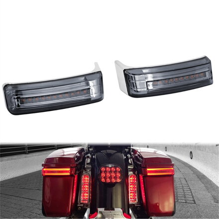 LED osvetlenie bočných kufrov pre Harley Davidson Touring 2014–2023 - chróm / dýmové