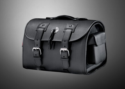 Brašňa na sedlo / opierku spolujazdca hladka, čierna, koža 02-2650