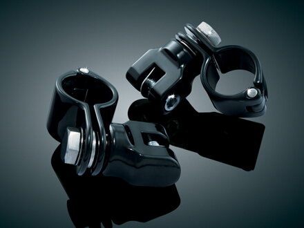 Čierne držiaky stupačiek s montážou na padací rám s priemerom 32mm