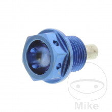 Skrutka výpusť oleja MAG JMP BO M14X1.25 mm 12 mm Alu Racing blau pre Suzuki Intruder VLR C1800R 2008-2013