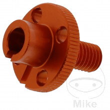 Nastavovacia skrutka lanka M10 Alu oranžová pre Yamaha MT09 / FZ09 RN29 2013-2016 