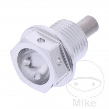 Skrutka výpusť oleja MAG JMP BO M14X1.25 mm 12 mm Alu Racing silber pre Suzuki Intruder VLR C1800R 2008-2013