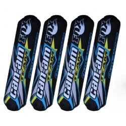 Tlmič Can-am Outlander pokrýva čierne a modré tlmiče Fox