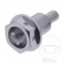 Výpustná skrutka s magnetom M12X1.50 mm 15 mm Alu Racing strieborná pre Kawasaki Vulcan VN800 1995-2006