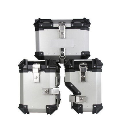 Sada hliníkových kufrov na motocykel - 35L + 32L/38L - strieborné