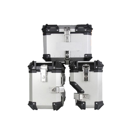 Sada hliníkových kufrov pre motocykle 45L + 32L/38L- strieborné