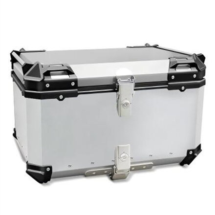 Univerzálny zadný hliníkový kufor na motorku 85L - strieborný