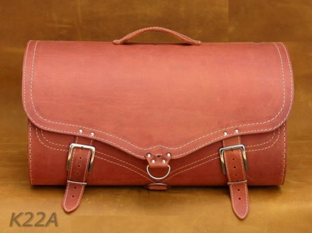 Kožená zadná brašňa - kufor - 1ks (K22A-oranžová)