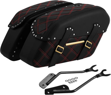 Kožené bočné kufre na zamýkanie s držiakmi pre Harley Davidson Softail 2018-2025