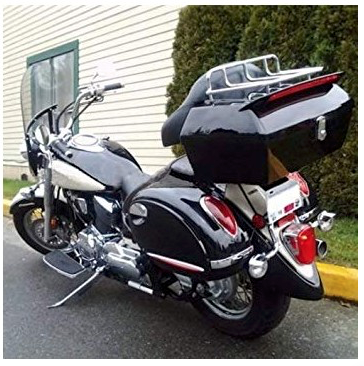 Zadný plastový kufor s nosičom a opierkou spolujazdca pre motocykle