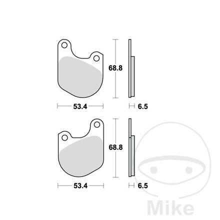 Predné brzdové platničky TRW MCB511 štandard, organické – Harley-Davidson FXR 1340, Harley-Davidson FXS 1340, Harley-Davidson XLCR 1000