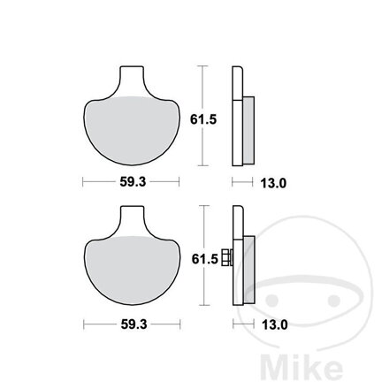Predné brzdové platničky TRW MCB548 štandard, organické – Harley-Davidson XLH 883, Harley-Davidson XL 1200, Harley-Davidson FLSTC 1340