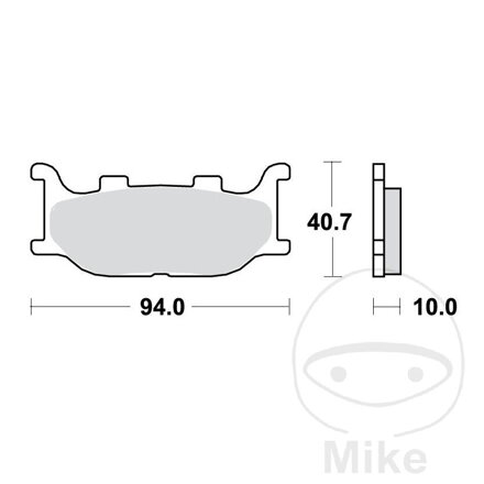 Predné brzdové platničky TRW MCB666 organické štandard – Yamaha XV 125, Yamaha XV 250, Yamaha XVS 1100