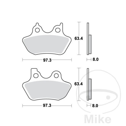 Predné brzdové platničky TRW MCB777SV sinter SV – Harley-Davidson XLH 883, Harley-Davidson FLHR 1450, Harley-Davidson FLHRCI 1450