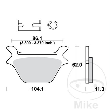 Zadné brzdové platničky TRW MCB583 štandard, organické – Harley-Davidson XLH 883, Harley-Davidson XL 1200, Harley-Davidson FLSTC 1340