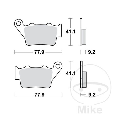 Zadné brzdové platničky TRW MCB672 organické štandard – Indian Scout 1250, Indian Scout 1130, Indian Scout Sixty