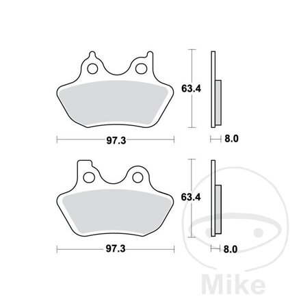 Zadné brzdové platničky TRW MCB778SH sinter SH – Harley-Davidson XLH 883, Harley-Davidson FLHR 1450, Harley-Davidson FLHRCI 1450