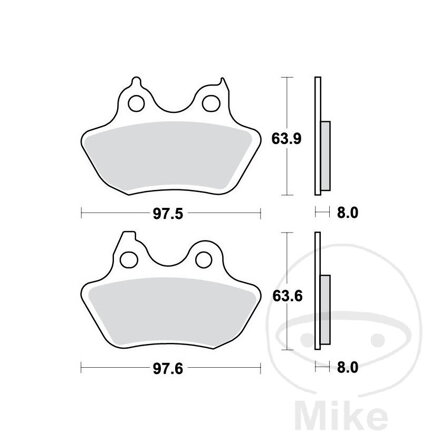 Zadné brzdové platničky TRW MCB799PC organické PC – Harley-Davidson FLSTI 1450, Harley-Davidson FLSTSC 1584, Harley-Davidson FLSTSCI 1450