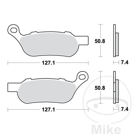 Zadné brzdové platničky TRW MCB814SH sinter SH – Harley-Davidson FLSTC 1584, Harley-Davidson FLSTC 1690, Harley-Davidson FLSTF 1584