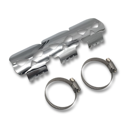 Highway Hawk Kryt výfuku SKULL pre priemer 60mm, chróm (1ks) 65-558