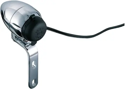 Kuryakyn - Chrómovaná nabíjačka 12V s objímkou na rididlá s priemerom 25mm KY-1483