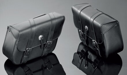 Brašne s pásom Hladké, čierne, Koža 02-2610