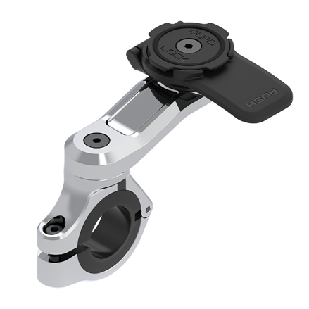 Quad Lock - Chrómovaný univerzálny držiak telefónu / GPS na riadidlá motocykla