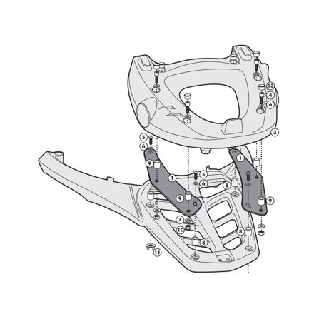GIVI DRŽIAK KUFRA YAMAHA T MAX 500 (08-11)